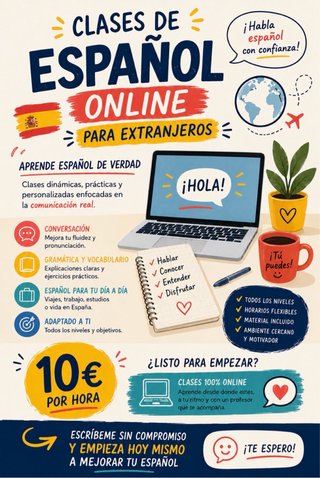 Clases de español. Todos los niveles.