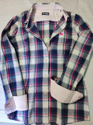 Camisa cuadros mujer algodón Talla S