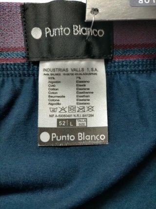 Slip Punto Blanco Talla L Abierto Algodón