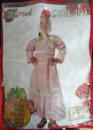 Disfraz Chulapa Talla 5/6 años con flor y pañuelo