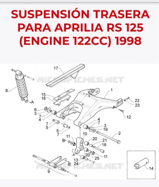 Tuerca sujeción basculante Aprilia RS 125