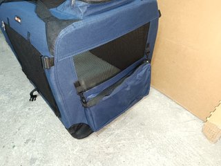 Transportín Plegable para Mascotas Azul/Negro