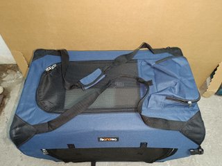 Transportín Plegable para Mascotas Azul/Negro