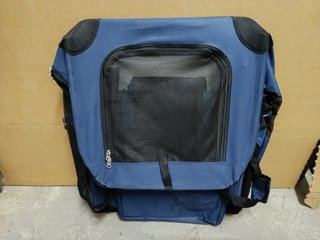 Transportín Plegable para Mascotas Azul/Negro