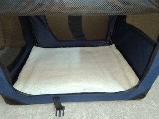 Transportín Plegable para Mascotas Azul/Negro