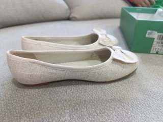 Manoletinas Coconut lazo lino beige/dorado