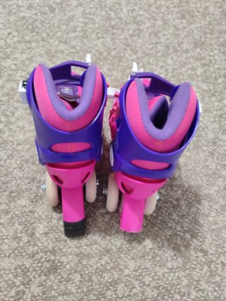 Patines Rosa Ajustable protecciones y casco