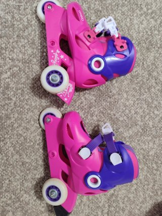 Patines Rosa Ajustable protecciones y casco