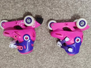 Patines Rosa Ajustable protecciones y casco