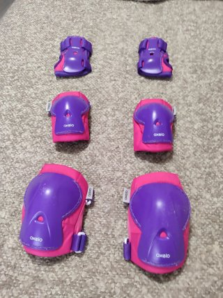 Patines Rosa Ajustable protecciones y casco