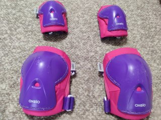 Patines Rosa Ajustable protecciones y casco