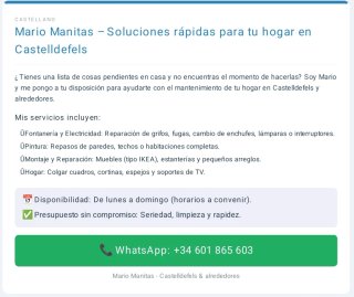 Mario manitas a domicilio, servei de repacions