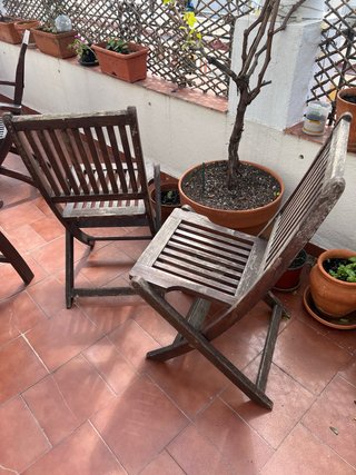 4 Sillas de Teca Plegables 10€ unidad