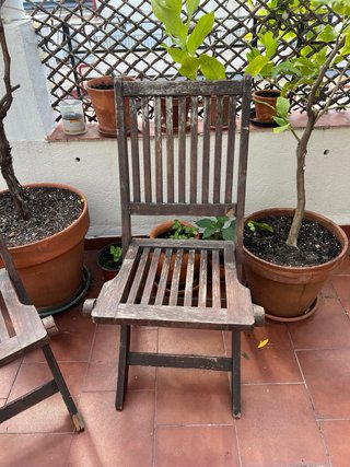 4 Sillas de Teca Plegables 10€ unidad