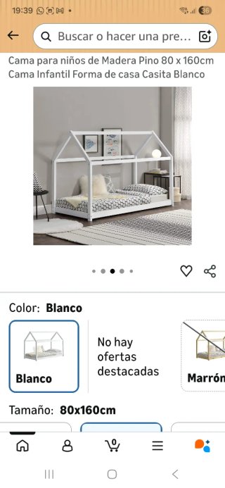 Cama casita madera infantil