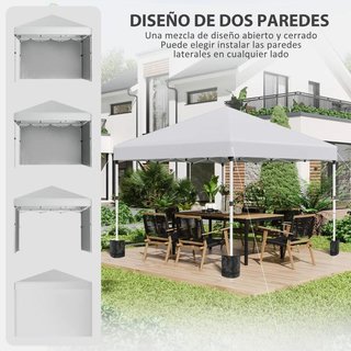 Carpa Plegable 3x3 con Laterales Anti UV Blanca