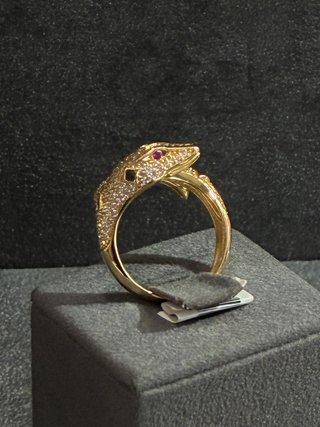 Anillo Serpiente Oro 18k Circonitas