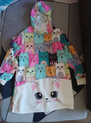 Sudadera con capucha de gatitos multicolor 11 a 12