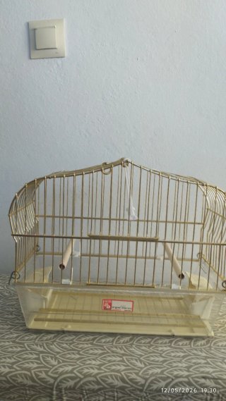 Jaula para pájaros dorada vintage