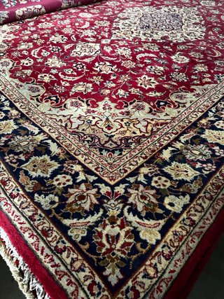 Alfombra Persa Grande Azul y Roja