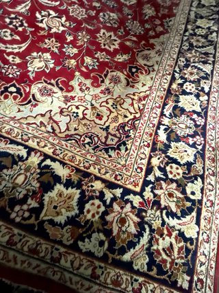 Alfombra Persa Grande Azul y Roja
