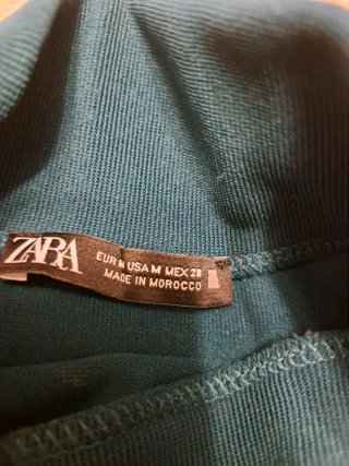 Jersey Zara verde botella drapeado