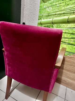 Sillón de Lujo Terciopelo y Madera Roble.