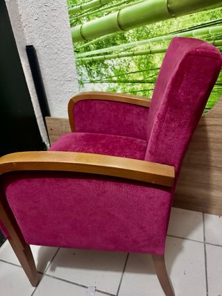 Sillón de Lujo Terciopelo y Madera Roble.