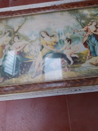 Cuadro antiguo musas y ninfas
