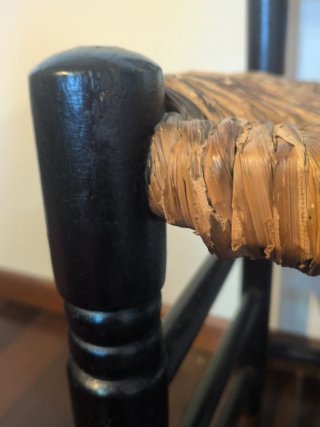Sillas de madera con asiento de rafia (4 unidades)