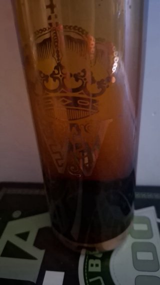 Licorera Vintage Cristal Ámbar y Oro