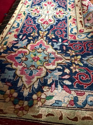 Alfombra Persa Grande Roja y Azul