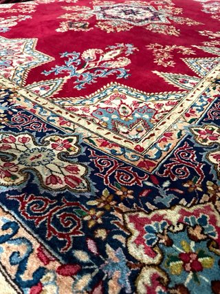 Alfombra Persa Grande Roja y Azul