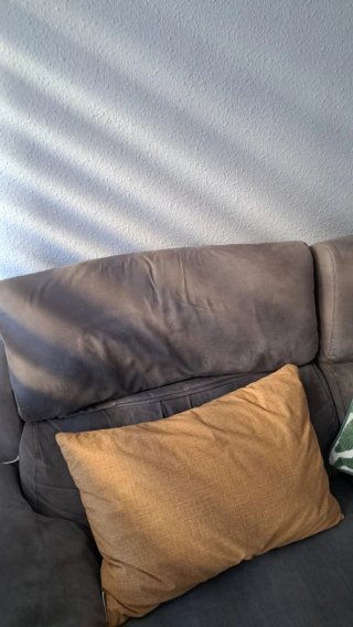 Sofá 3 plazas tela beige/gris