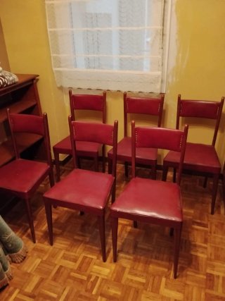 Sillas de piel roja - Set de 6