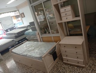 Cama nido de madera y colchónes de 90" de Ocasión