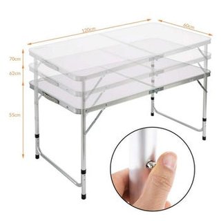 Mesa Plegable Aluminio + 4 Taburetes