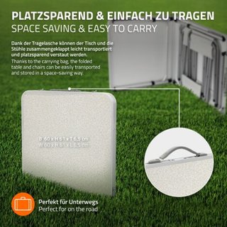 Mesa Plegable Aluminio + 4 Taburetes