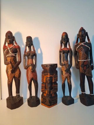 Lote Figuras Madera Antiguas Africanas