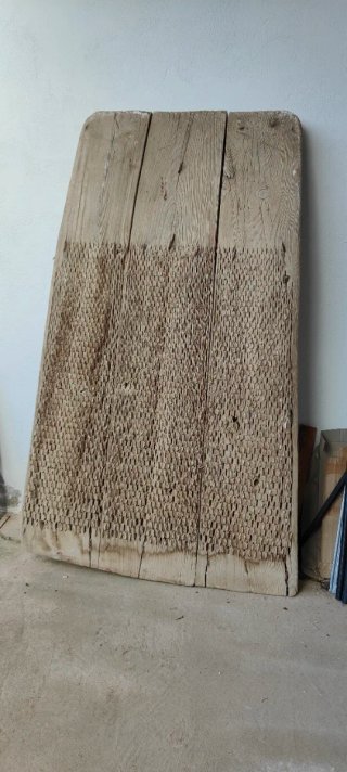 Trilla antigua de madera