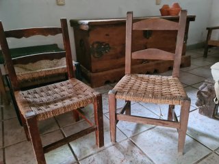 2 Sillas Bajitas Mimbre Tamaño Niños