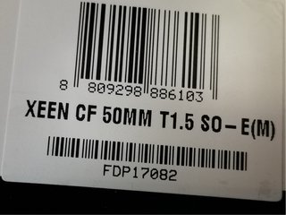 XEEN CF 50mm T1.5 Montura Sony E