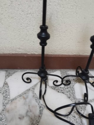 2 Lámparas Forja Negra Mesilla