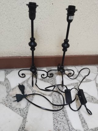 2 Lámparas Forja Negra Mesilla