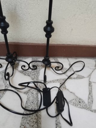 2 Lámparas Forja Negra Mesilla