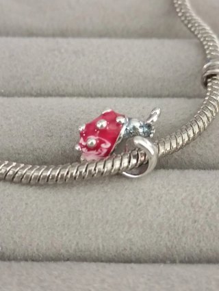 Charm caracol rosa plata nuevo