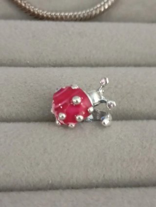 Charm caracol rosa plata nuevo