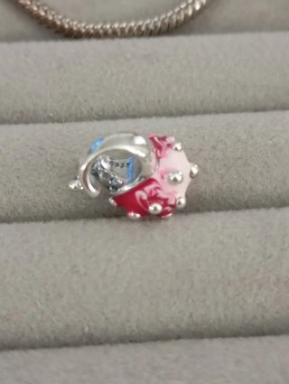 Charm caracol rosa plata nuevo