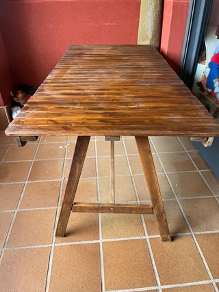 Mesa IKEA exterior madera 153x73.