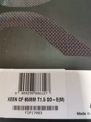 XEEN CF 85mm T1.5 Sony E
